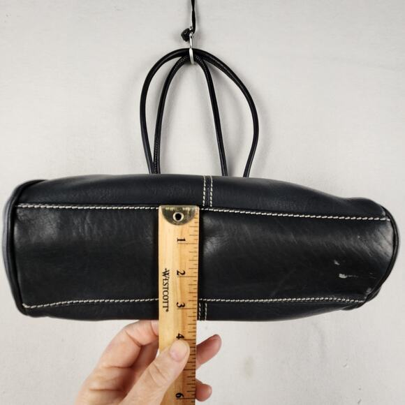 Tignanello Black Y2K Leather Purse Contrast Stitching Zip Around Closure - Picture 15 of 16